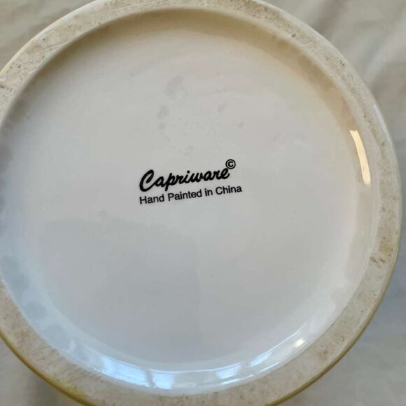 Vintage Capriware Ceramic Canister Set – White Floral & Berry Design – Set of 2 - Picture 13 of 16